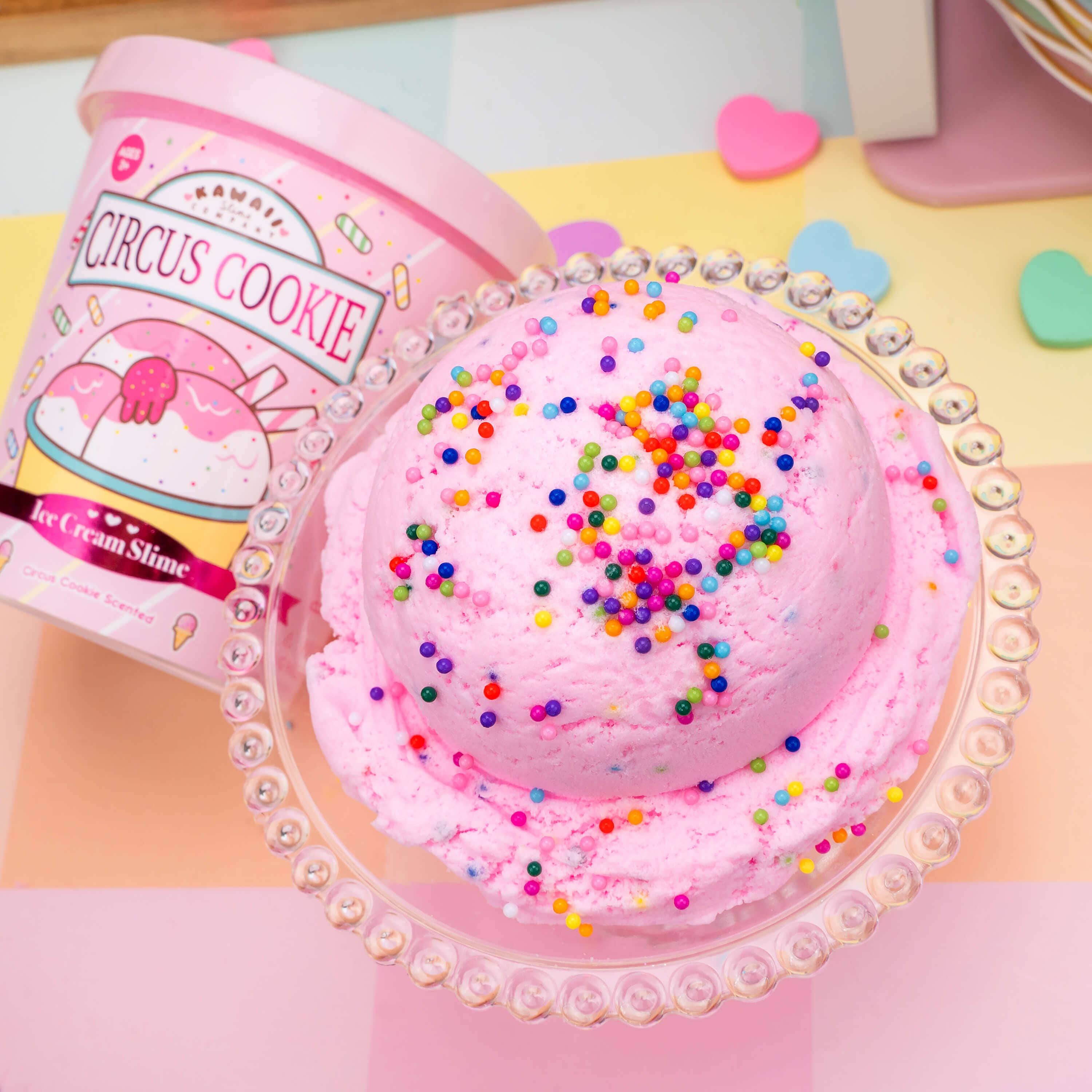 Kawaii Slime Company – wholesale Putty/slime – Child – Circus Cookie Scented Ice Cream Pint Slime (5pcs/case)5