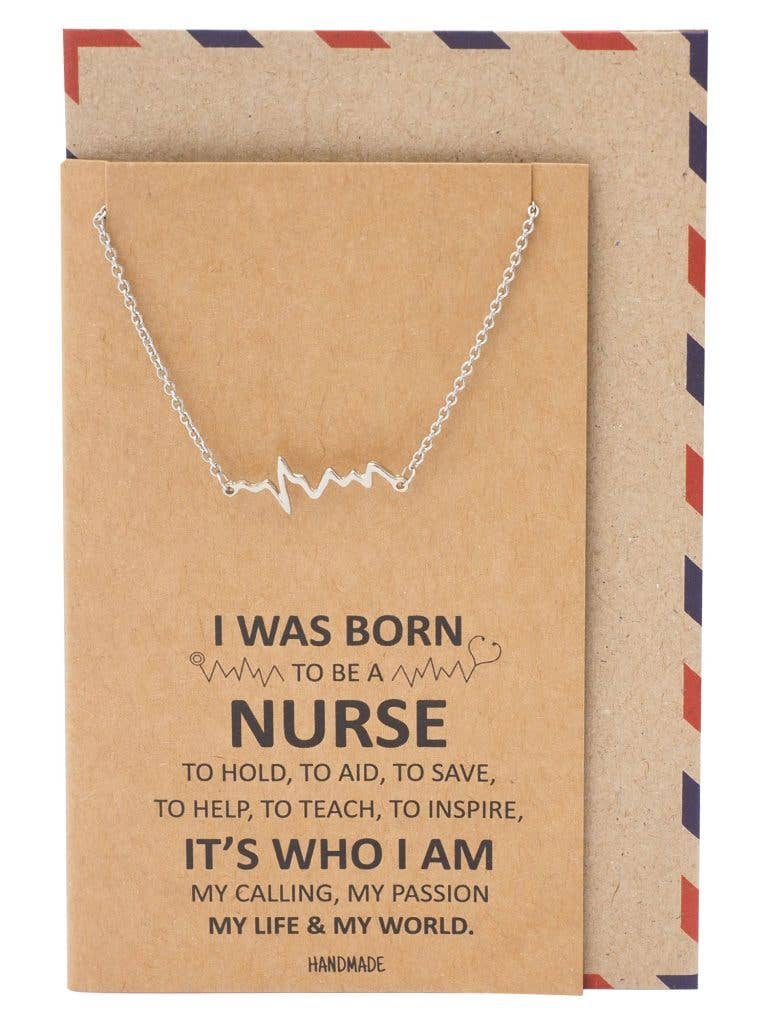 Quan Jewelry - Wholesale Pendant/Charm Necklace - Macaria Electrocardiogram Heartbeat Necklace, Nurse Gifts0