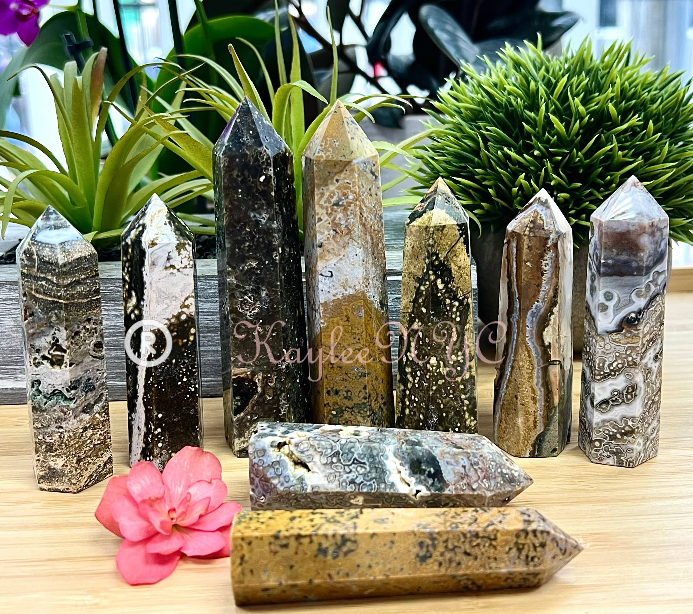 KayleeNYC - Wholesale Spiritual Stone/Crystal - 2 Lb Natural Ocean Jasper Obelisk Tower Point Crystal3