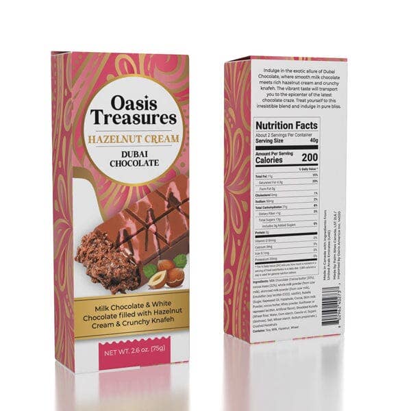 Showcase - Wholesale Chocolate Bar - Dubai Chocolate Hazelnut Cream by Oasis Treasures FLASH SALE3