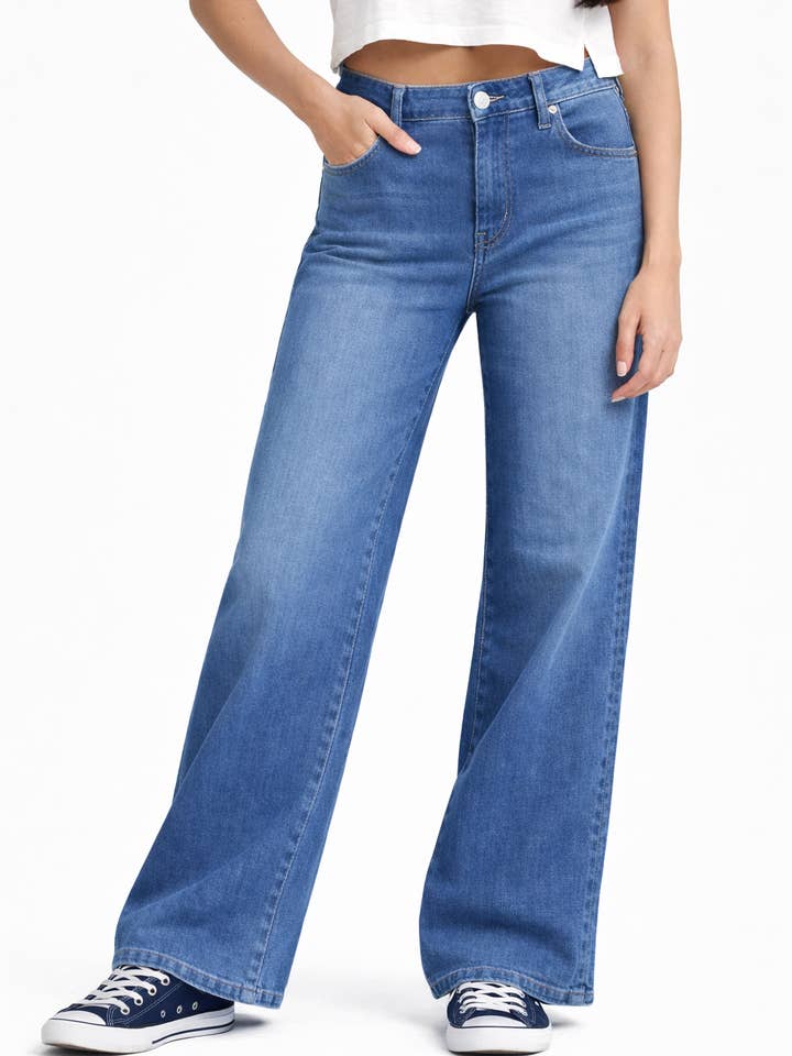 32" Better Butter Wide Leg w/ Shadow Masking Stripe for wholesale by 1822 Denim