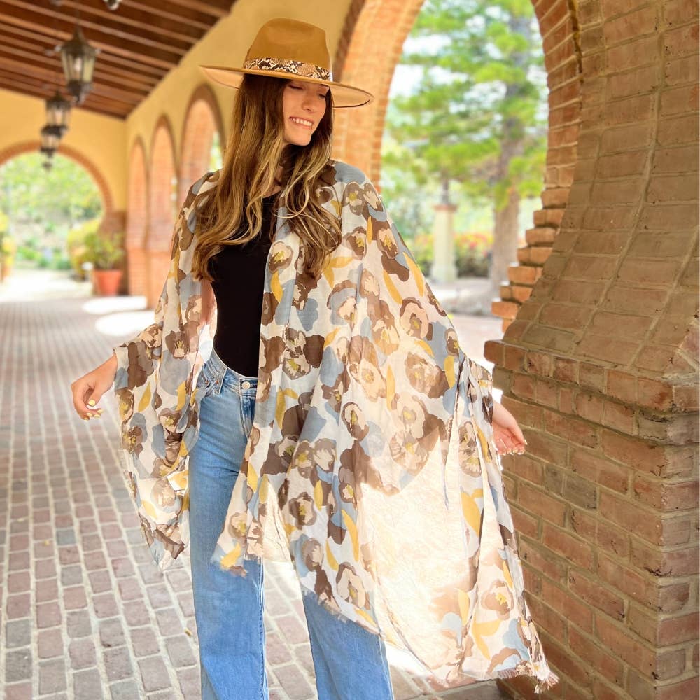 Humble Hilo – Cachecol - Mulher por atacado – Lenço Humble Hilo com arte de papoulas vetoriais25