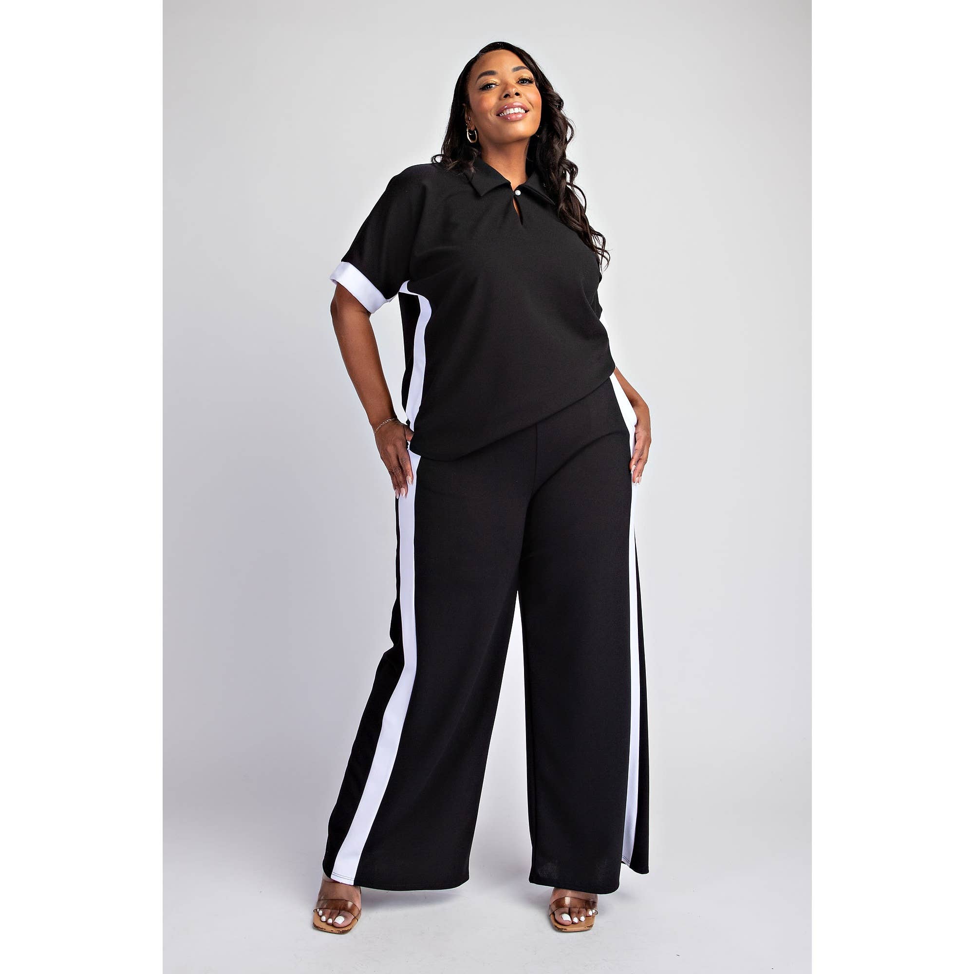 The Curve LA - Wholesale Pants - Women's - 74509-1cp  PLUS SIZE SIDE-STRIPED KNIT PANTS WITH POCKETS8