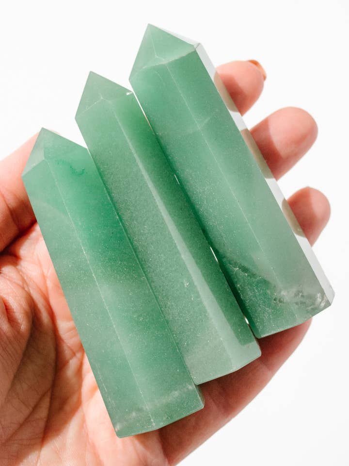Green Aventurine Crystal Point for wholesale by Apothecary Co.