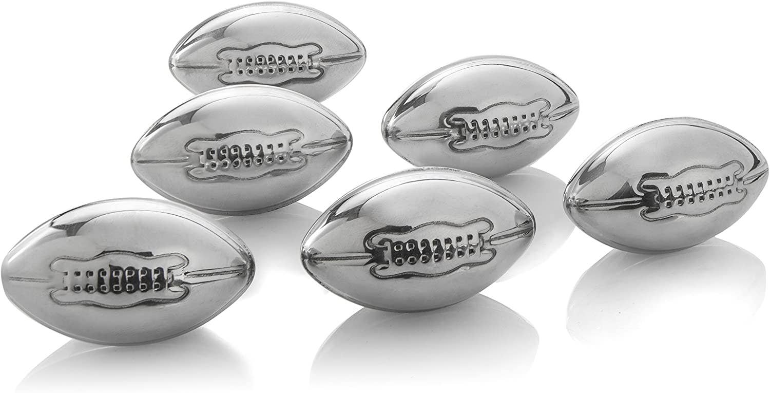 The Wine Savant /  Khen Glassware – wholesale Decanter – Football Shaped Stainless Steel Whiskey Stones Set of 64