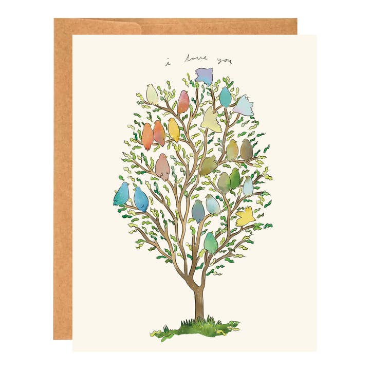 Bird tree card for wholesale by Celia Feldberg