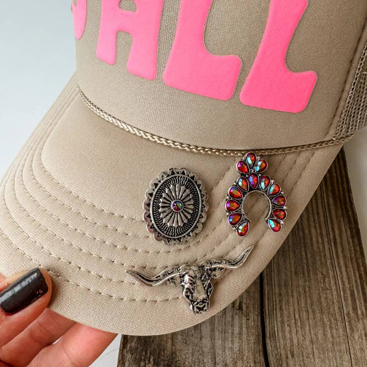 Boho Ranch Shop - Wholesale Hat Accessory - Women's - Western Trucker Hat Cap - Magnetic Hat Pin Set