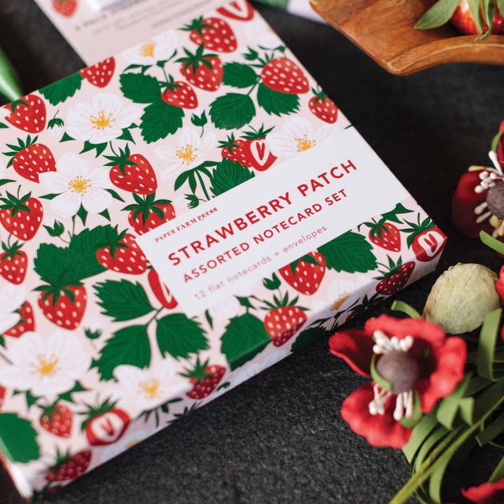 Paper Farm Press - Wholesale Stationery/Notecard Set - Strawberry Patch Assorted Notecard Set3