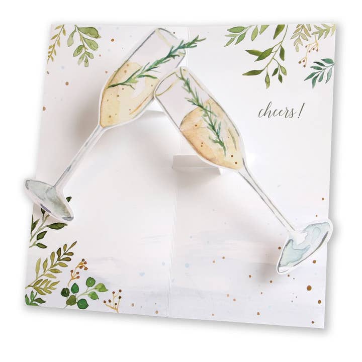 UWP Luxe - Wholesale Everyday Greeting Card - Champagne Toast Pop-Up Card