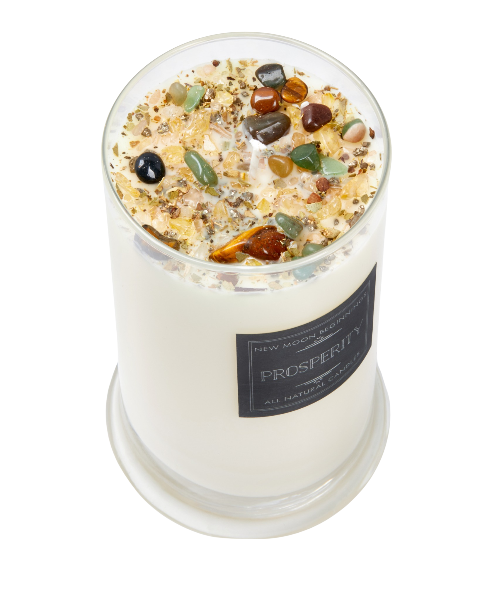 New Moon Beginnings - Wholesale Jar/Filled Candle - Prosperity Candle - Soy Candles - Herb & Crystal Candle10