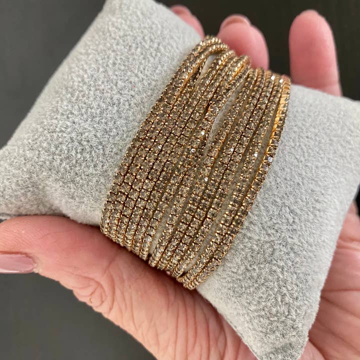 PennyLine inc - Wholesale Link & Chain Bracelet - Stack Bracelet Super sparkly rhinestones blings bracelet set2