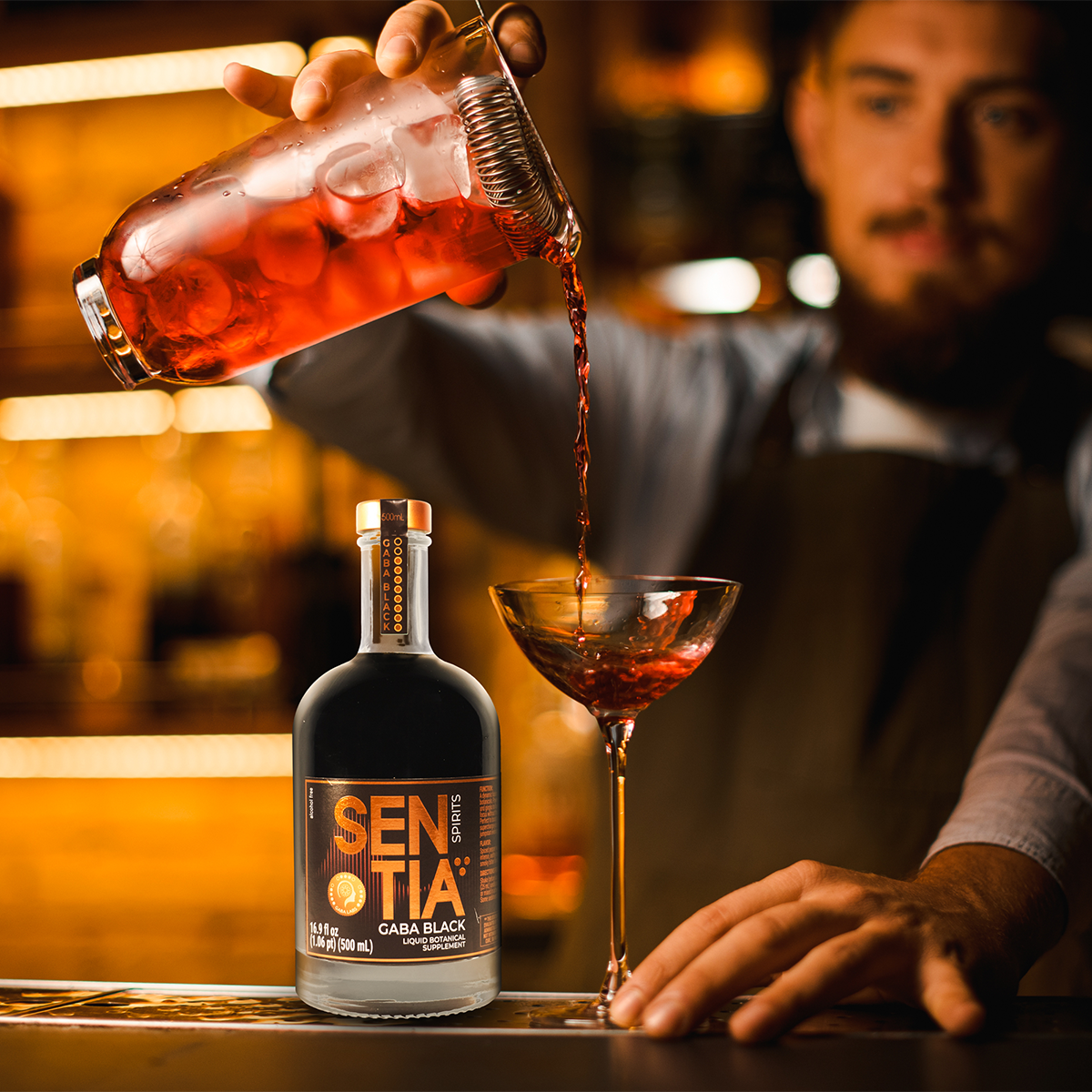 SENTIA Spirits - Wholesale Non-Alcoholic Spirits/Wine/Beer - SENTIA GABA Black 500ml (X6)1