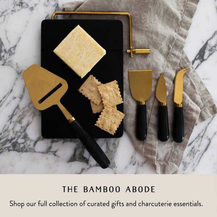 HOST AT HOME by The Bamboo Abode – wholesale Cheese spreader – Black Marble Handheld Cheese Slicer, Cheese Plane