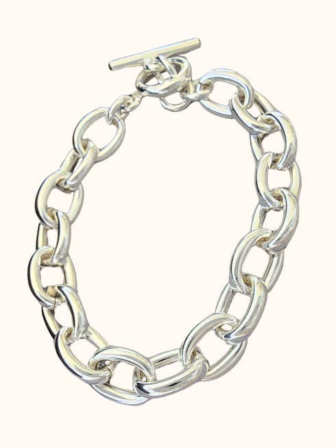 Oval Chain Bracelet | Sterling Silver for wholesale by The Mira Shoppe