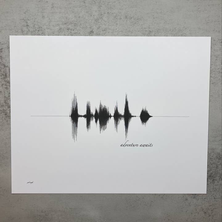 Äventyr Väntar Ljudvåg Väggkonst Tryck 8x10in Minimalistisk för wholesale av The Soundwave Booth