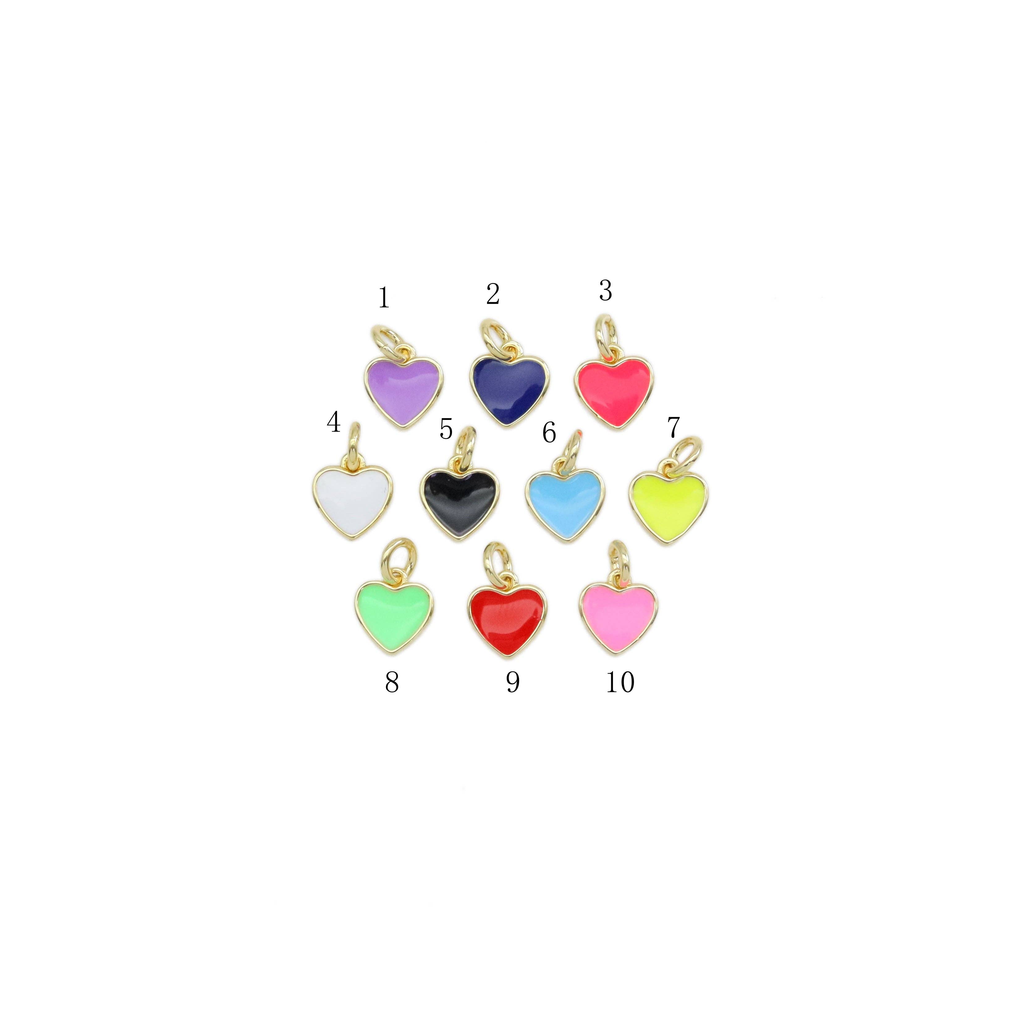 BestBeads&Beyond - Wholesale Individual Charm/Pendant - Colorful Enamel Gold Heart Charm, Sku#ML74c