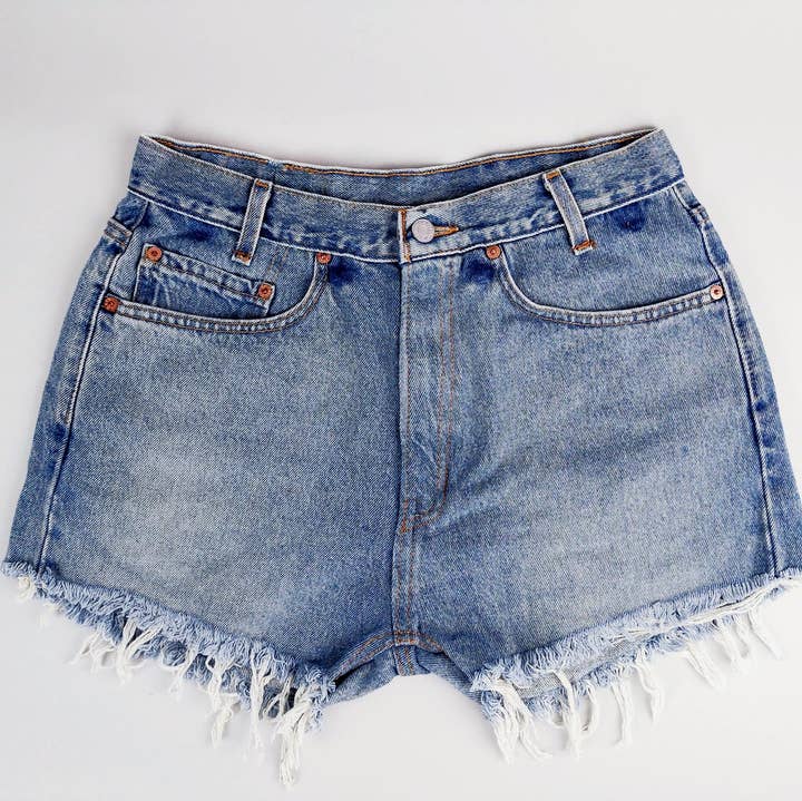 Sun's Out! - Wholesale Shorts - Women's - High-Rise Upcycled Denim Cutoff Shorts - Original1