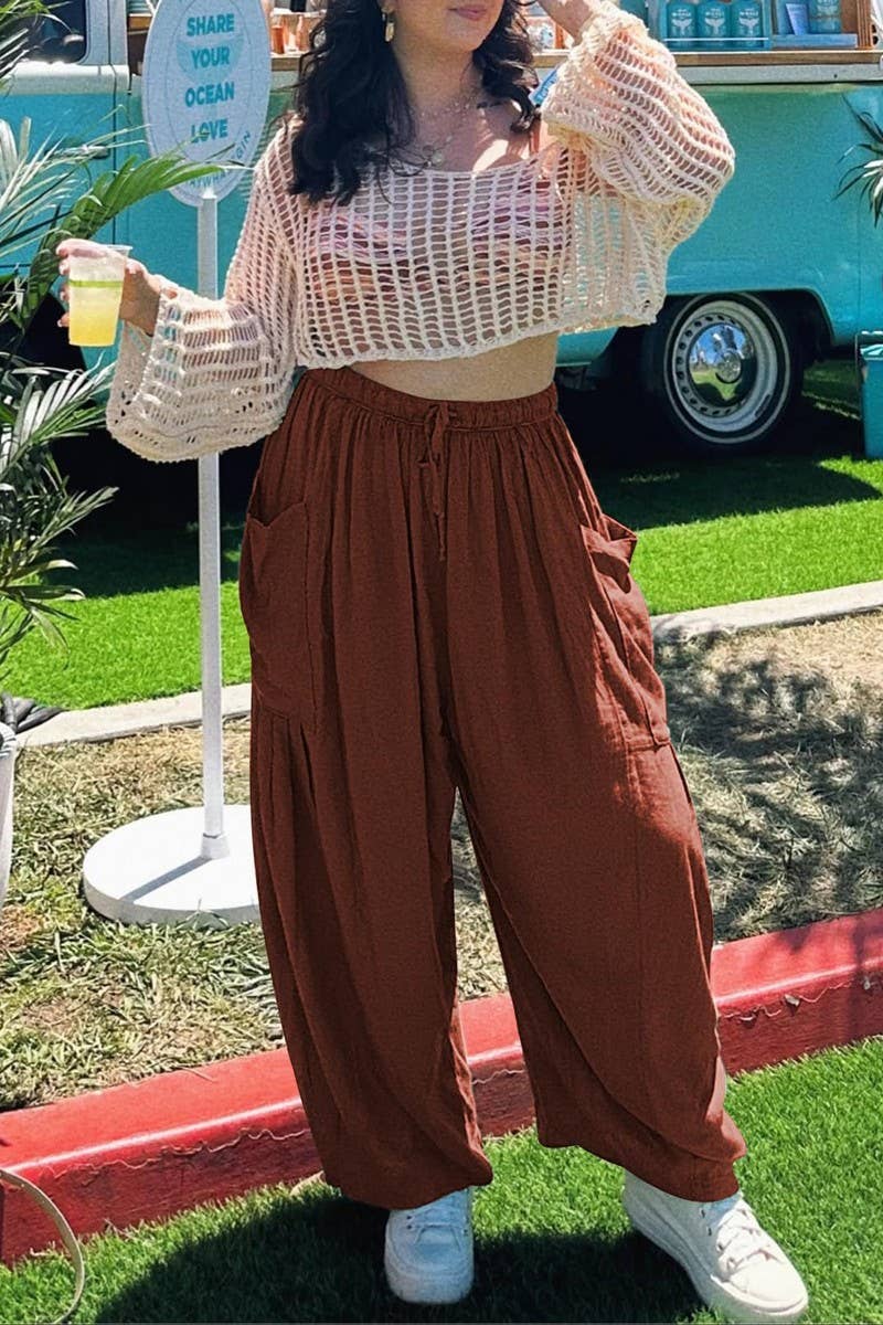 NINEXIS - Wholesale Pants - Women's - CWBLP0709_LOOSE CASUAL COTTON AND LINEN TROUSERS11