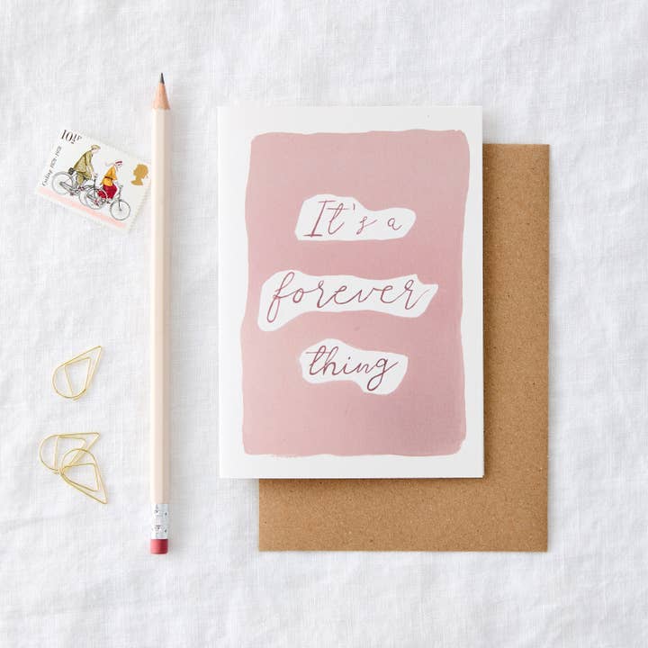 Håndmalet Det er en Evig Ting Hilsen Kort for engroshandel hos Emily M Art and Design