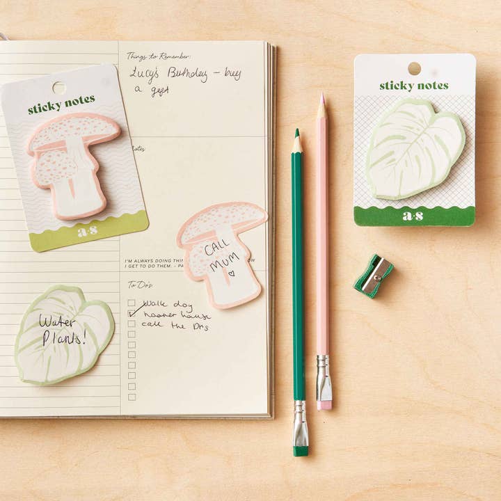 Another Studio - Wholesale Sticky Notes - Monstera Leaf Sticky Notes, botanical stationery memo pad