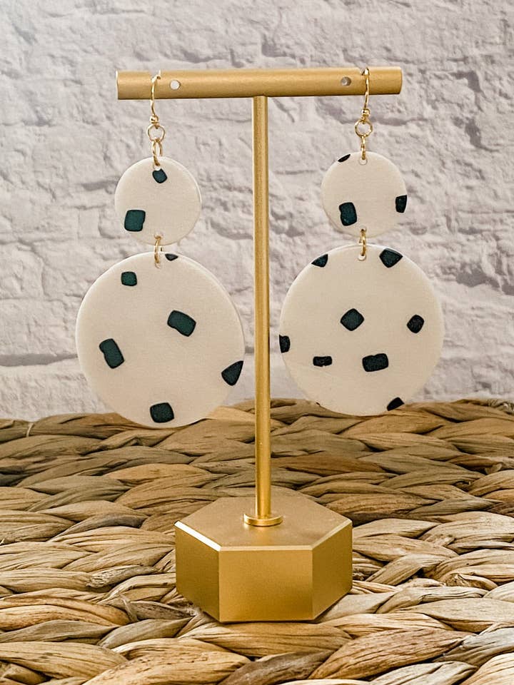 Black and White Polka Dot Earrings for wholesale by Making With Grace