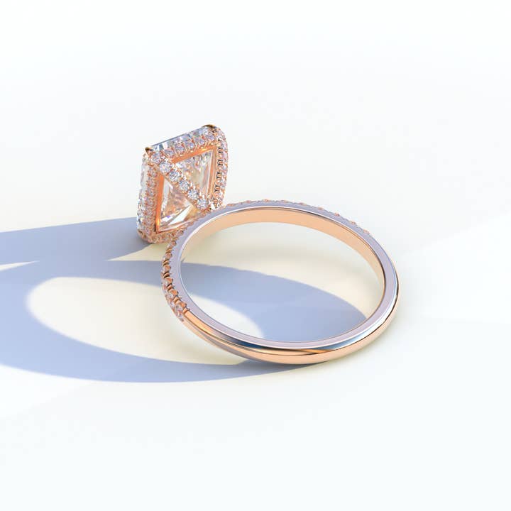 Mohana Jewels - Luxury - Wholesale Engagement Ring - 3 Ct E/VVS Radiant Cut Lab Diamond Ring -Monica2
