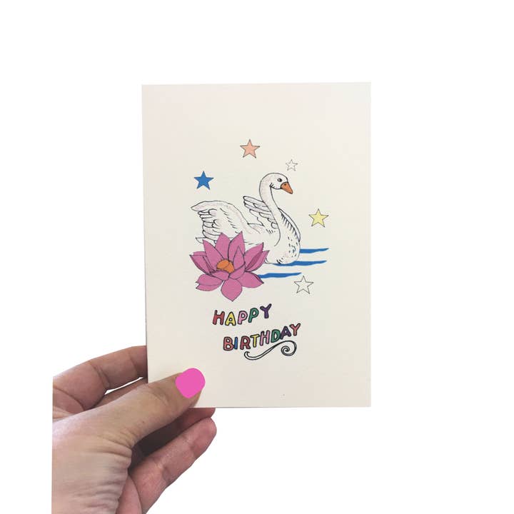 Stars Card - Swan for wholesale by Rosie Wonders