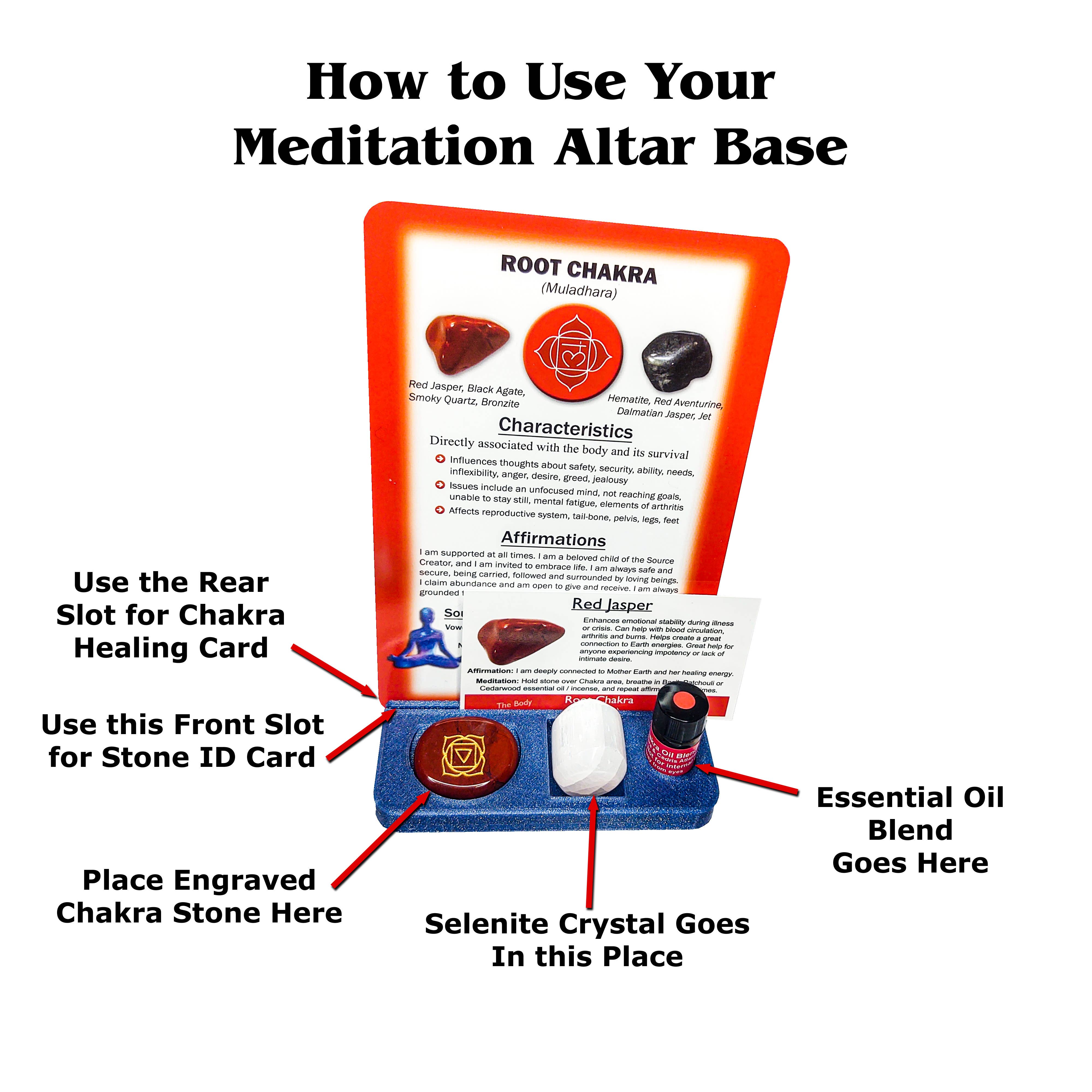 Deep Healing Light - Wholesale Meditation Supplies - Chakra Healing Altar & Meditation Kit - 7 Chakra Sets: Engraved Symbols Stones, Healing Cards, Essential Oil Blends, Scented Candles, Selenite Crystal1