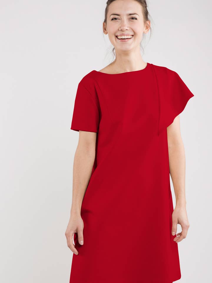 Rotes Cocktailkleid von Lemuse, Damenmode, Weihnachten für den Großhandel von LeMuse