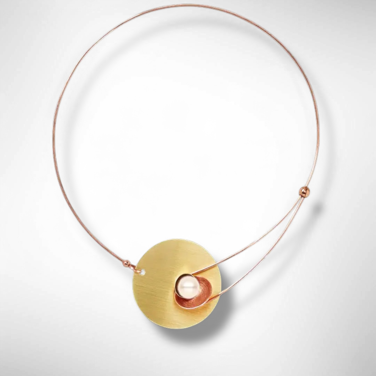 Chick Boss LLC - Wholesale Pendant/Charm Necklace - SOLSTICE Best Selling Elegant Small Angular Metal Necklace from the SCULPTURAL Collection with Simulated Pearl or Jade option2