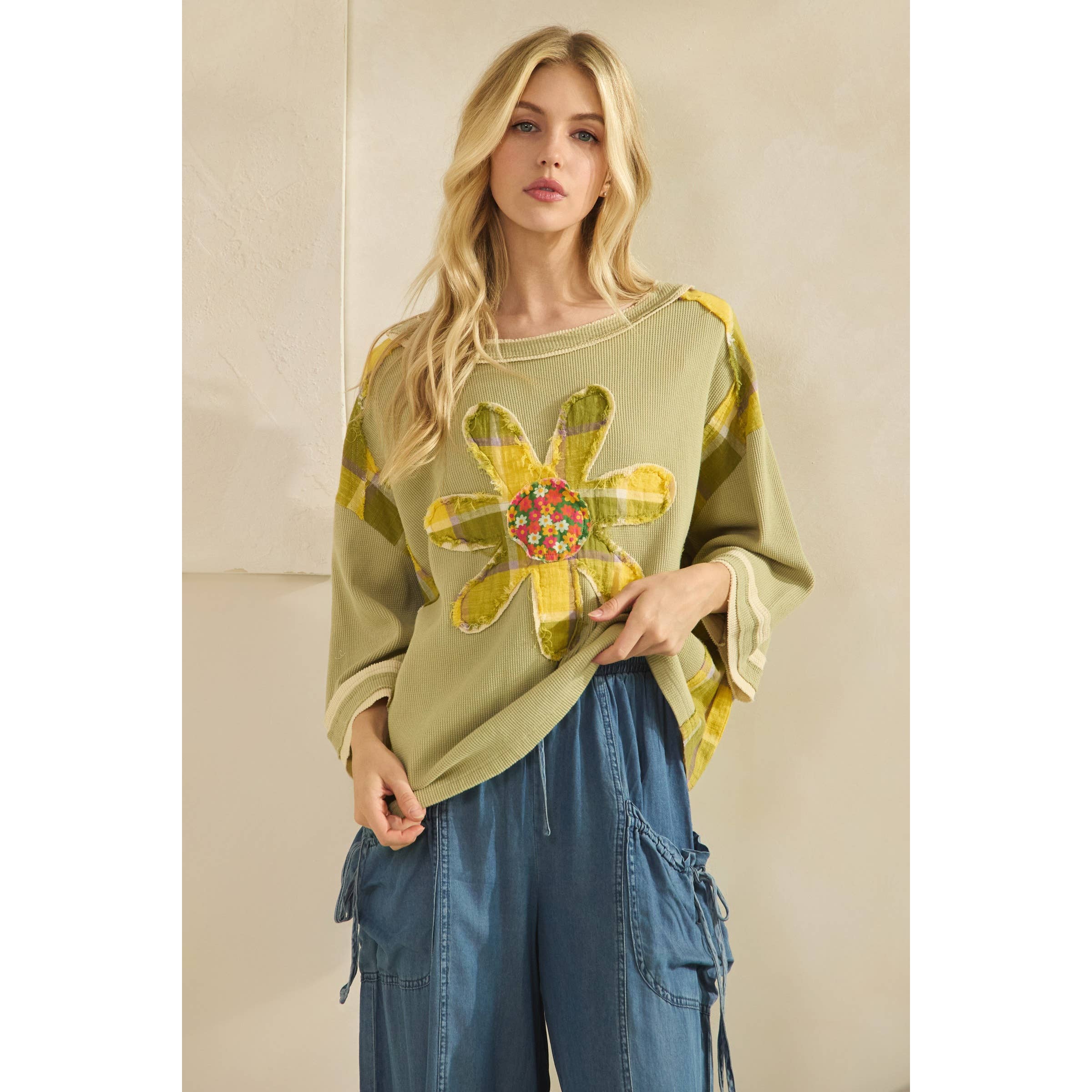 Sage + Fig – Großhandel T-Shirt – Damen – BOHO BLOOM WAFFELSTRICK-T-SHIRT4