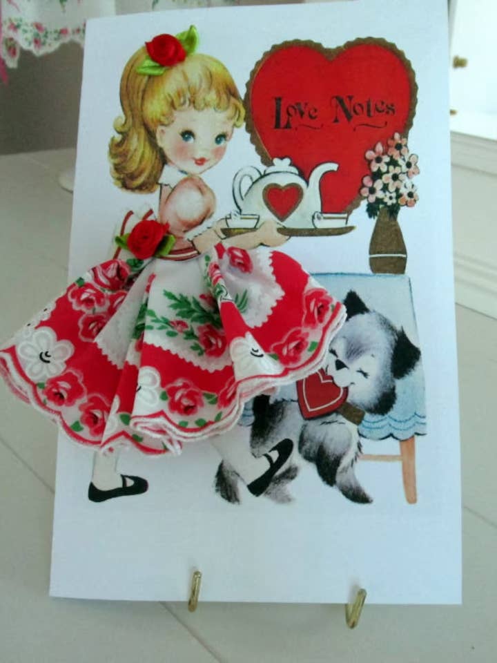 Valentine Keepsake Hankie Cards for wholesale by MOMENTS IN THYME