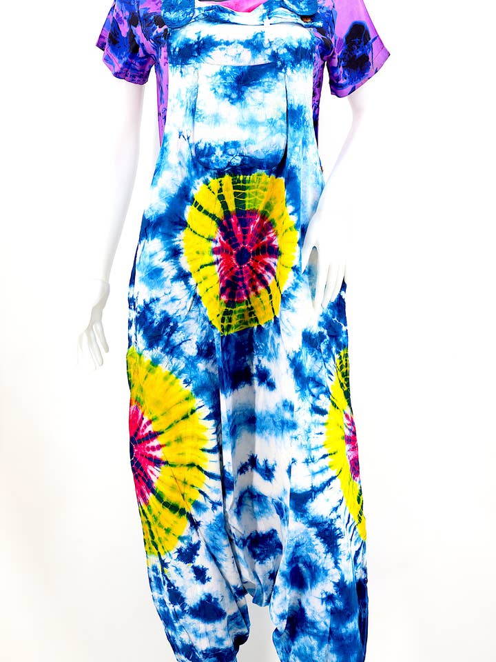 Katoenen hippie handgemaakte tie-dye drop-down Boheemse overall voor wholesale door Himalaya Handmade