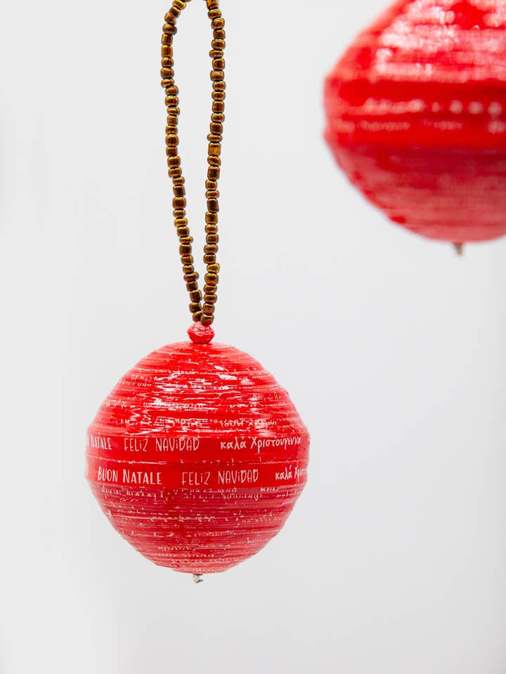 Large Paper Ball Holiday Ornaments for wholesale by The Bead Project by TWOPU