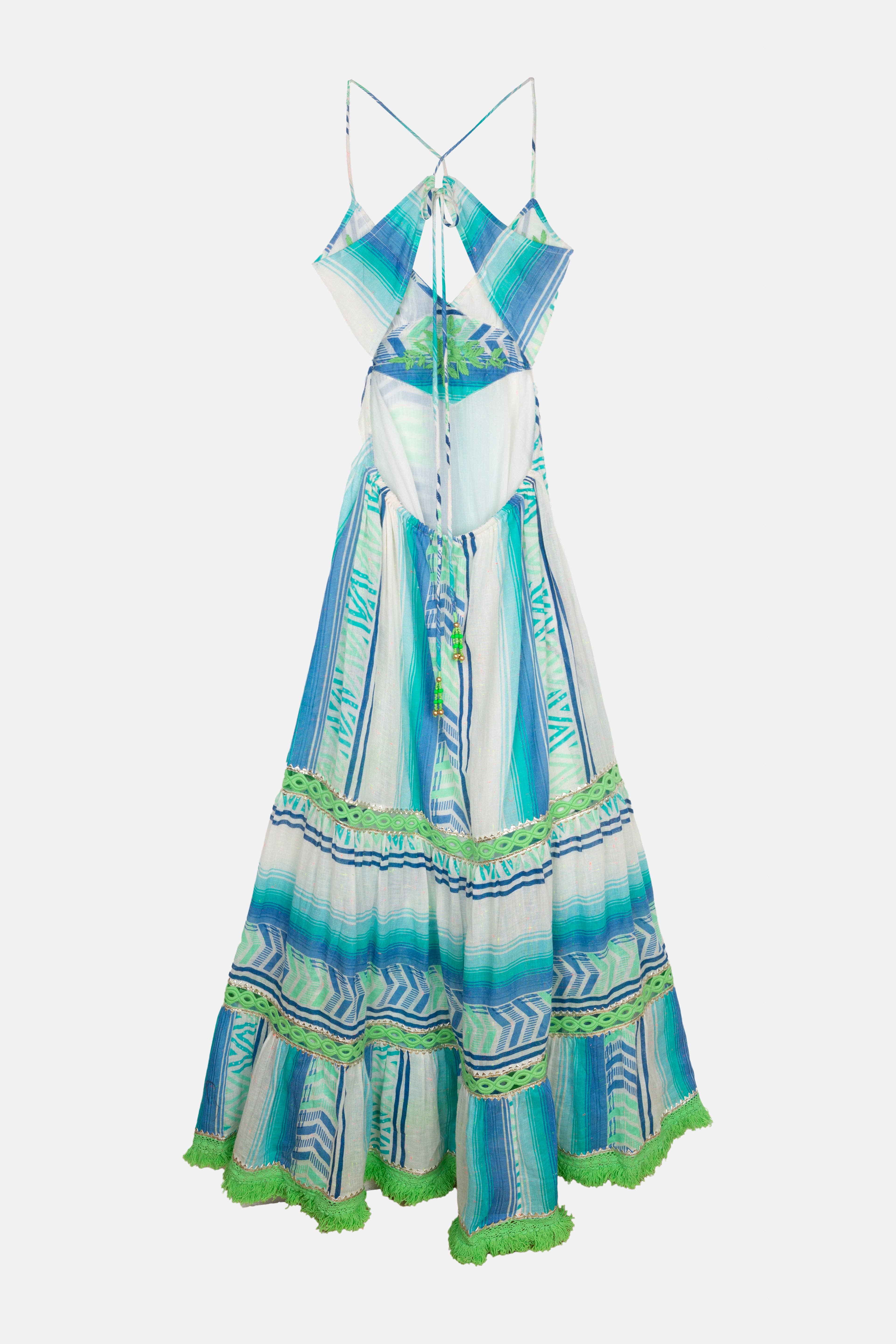 Piti Cuiti - Wholesale Dress - Women's - FRIDA AQUA CUT LONG DRESS4
