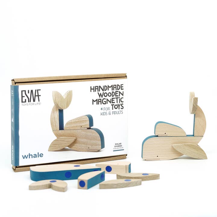 Baleine magnétique en bois pour la vente par ESNAF TOYS