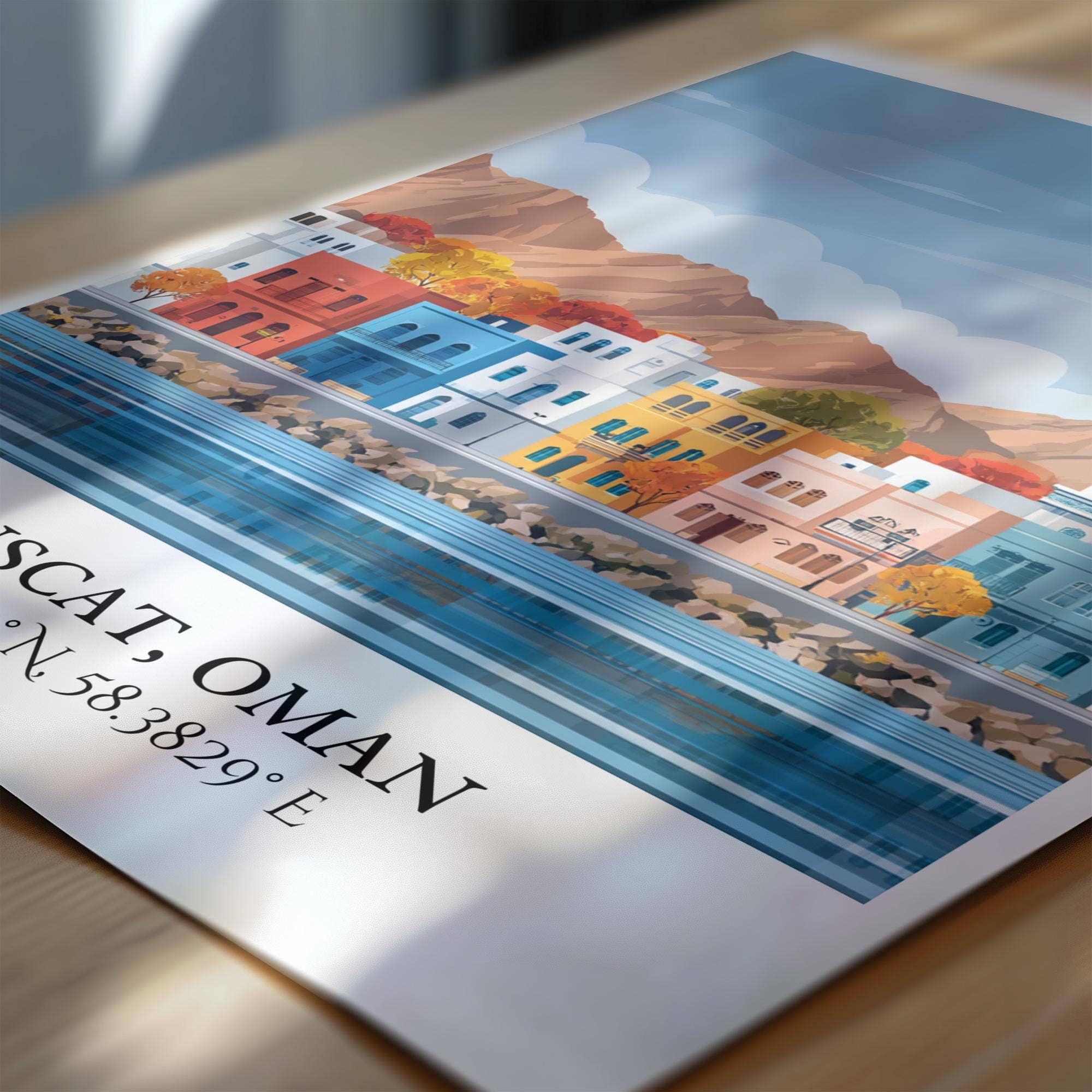 Premium Travel Art - Wholesale Art Print - Muscat Wall Art, Muscat Oman Print, Oman Watercolor, Oman Travel Gift, Travel Print, Travel Poster, Housewarming Gift1