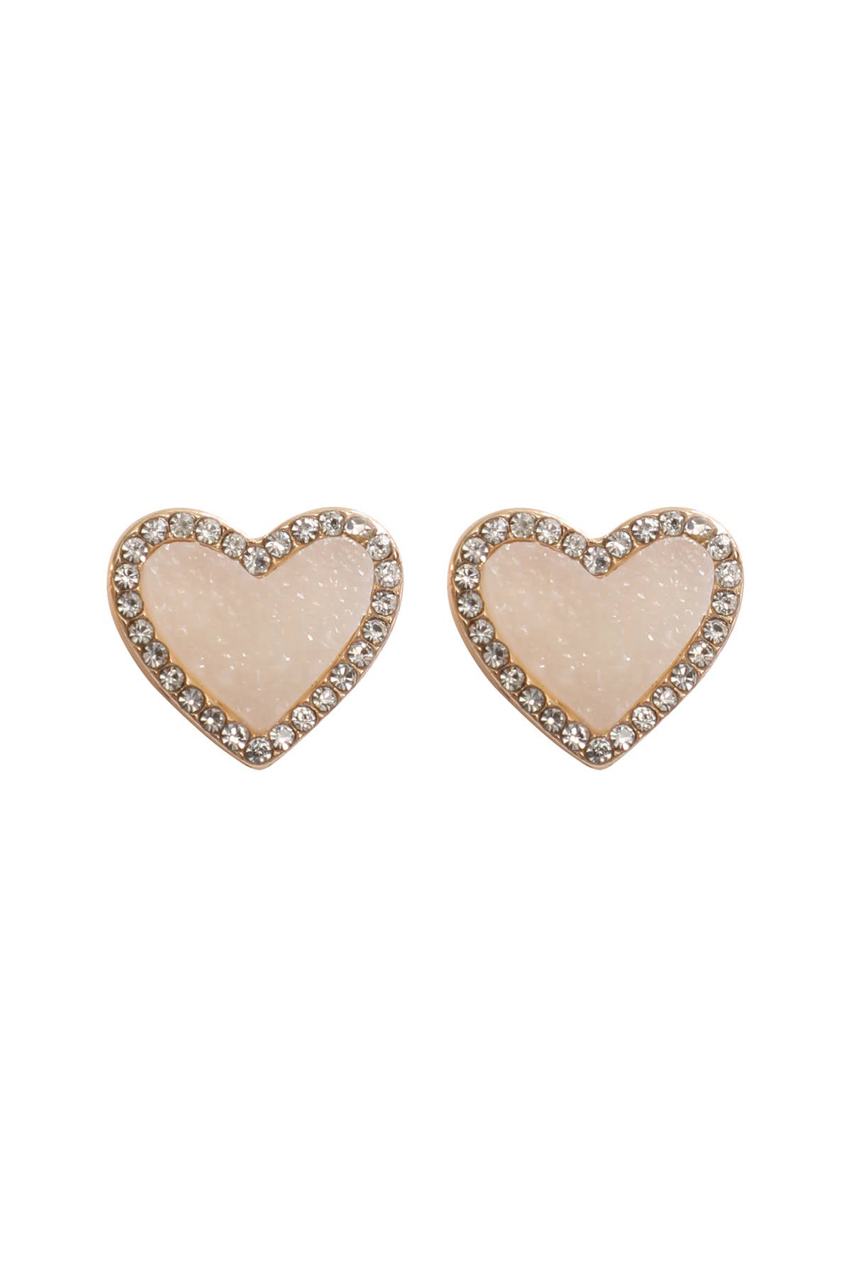 MYS Wholesale Inc - Wholesale Stud/Post Earrings - Valentine Heart Druzy With Rhinestone Post Earrings26