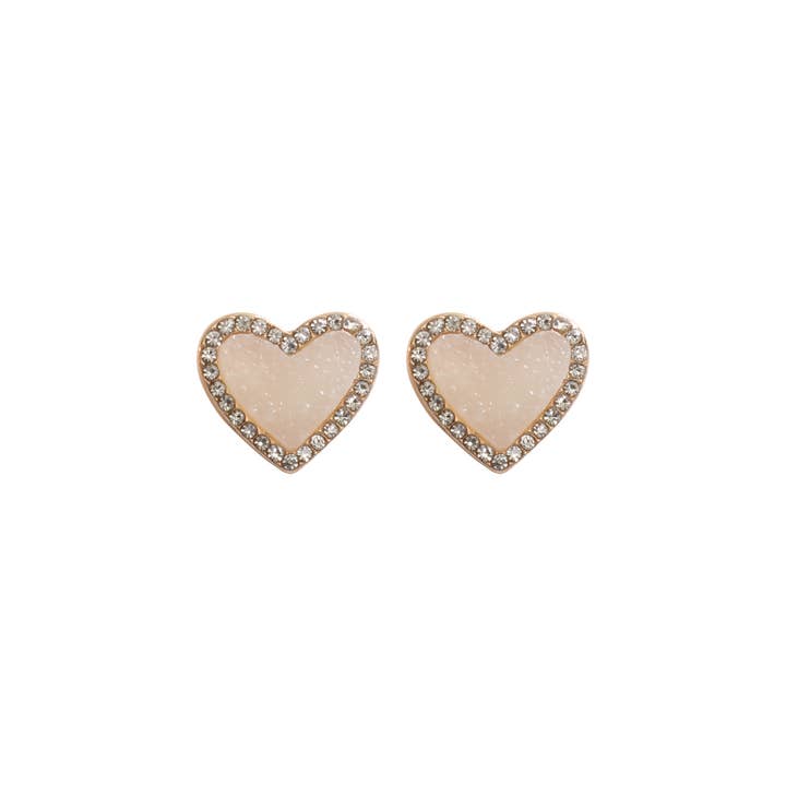 MYS Wholesale Inc - Wholesale Stud/Post Earrings - Valentine Heart Druzy With Rhinestone Post Earrings26