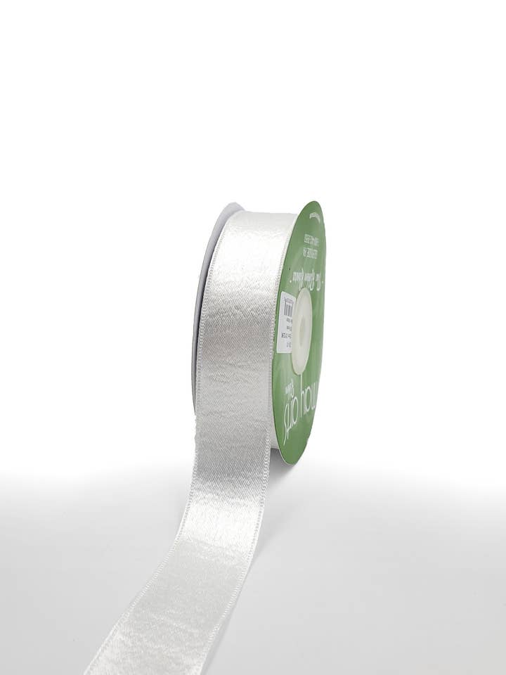 1 „Hvid slank Ripple Shimmer vævet bånd for engroshandel hos May Arts Ribbon