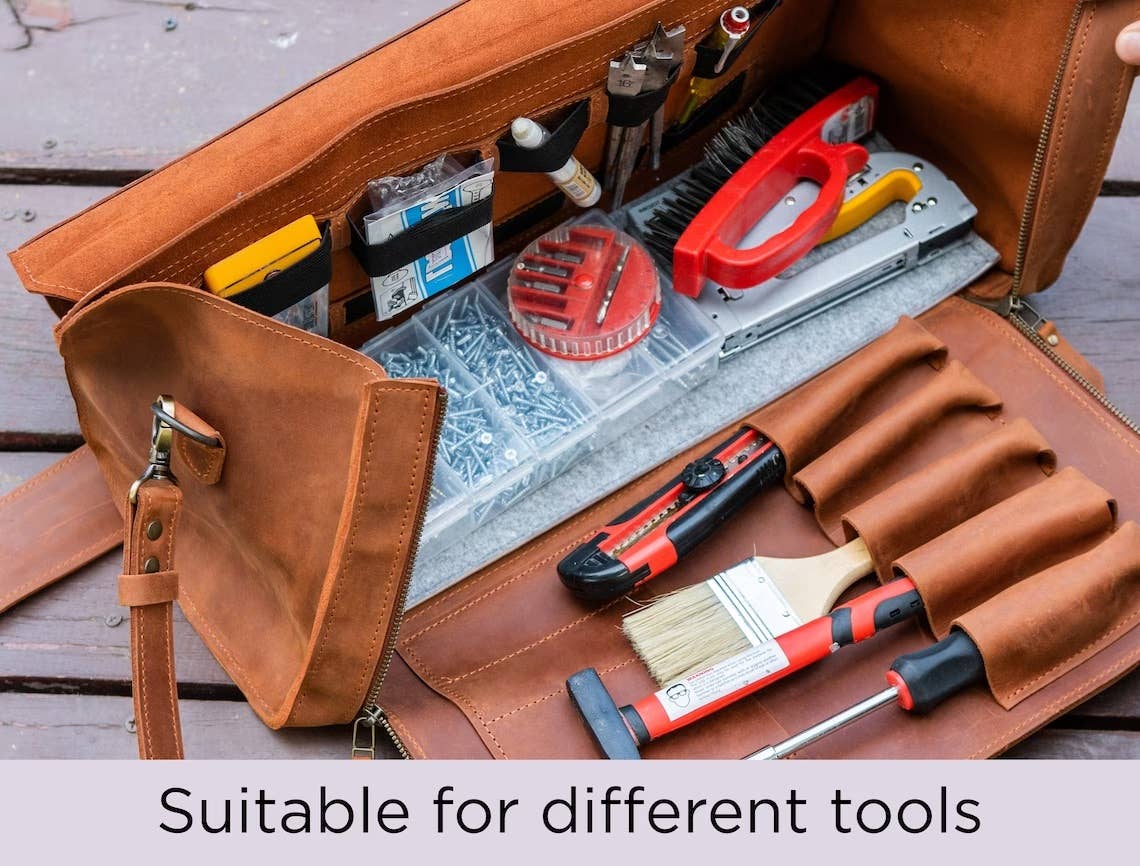 Pikore – wholesale Tool set – Leather Wrench Organizer Tool Set Bag2