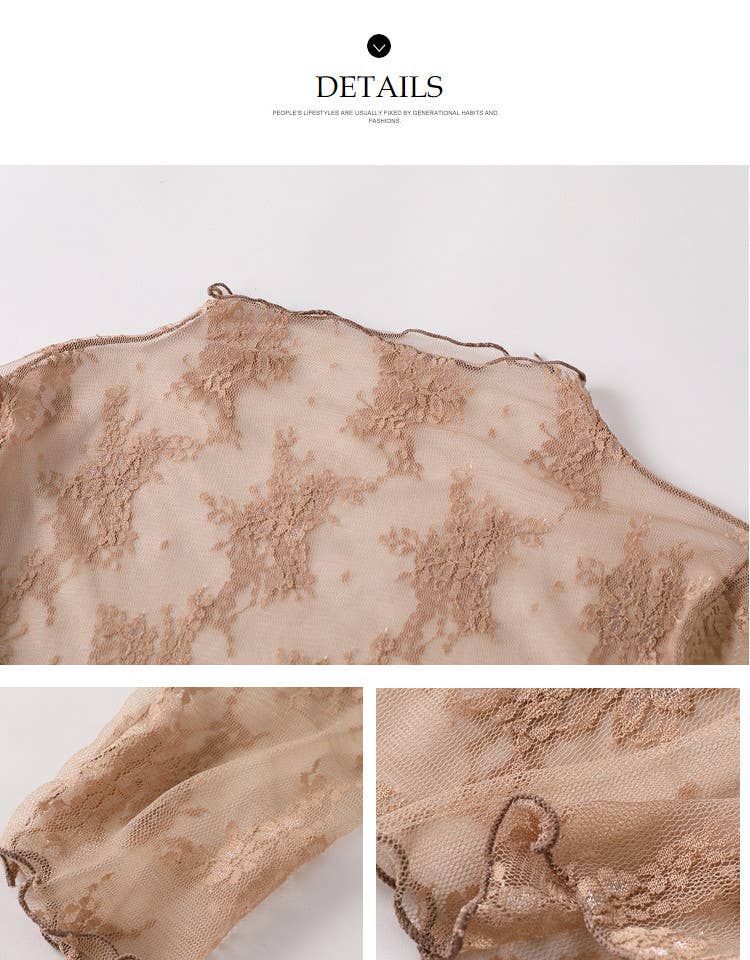 Hope & Sunshine – Großhandel Bluse – Damen – Spitzen- und Mesh-Top mit Chiffon8