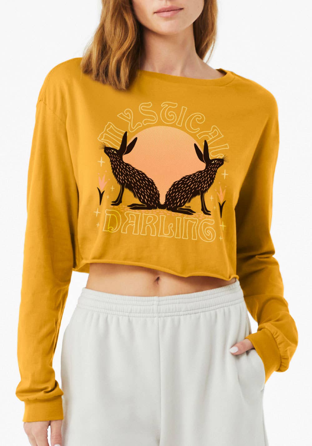 kaeraz - Wholesale Screen Printed T-Shirt - Women's - Mystical Darling Long Sleeve Crop Top2