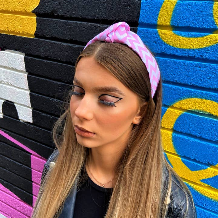 Klash Fashion - Wholesale Fashion Headband - Women's - Zero Waste Zig Zag Headband Pink