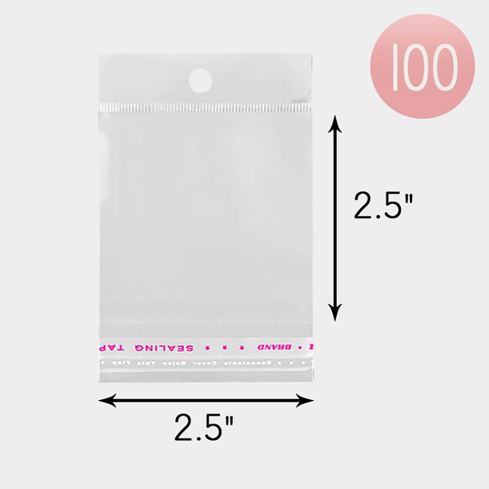 Sensibling Corp. - Wholesale Jewelry Box/Organizer - 100PCS - 2.5" X 2.5" Clear plastic jewelry bags0