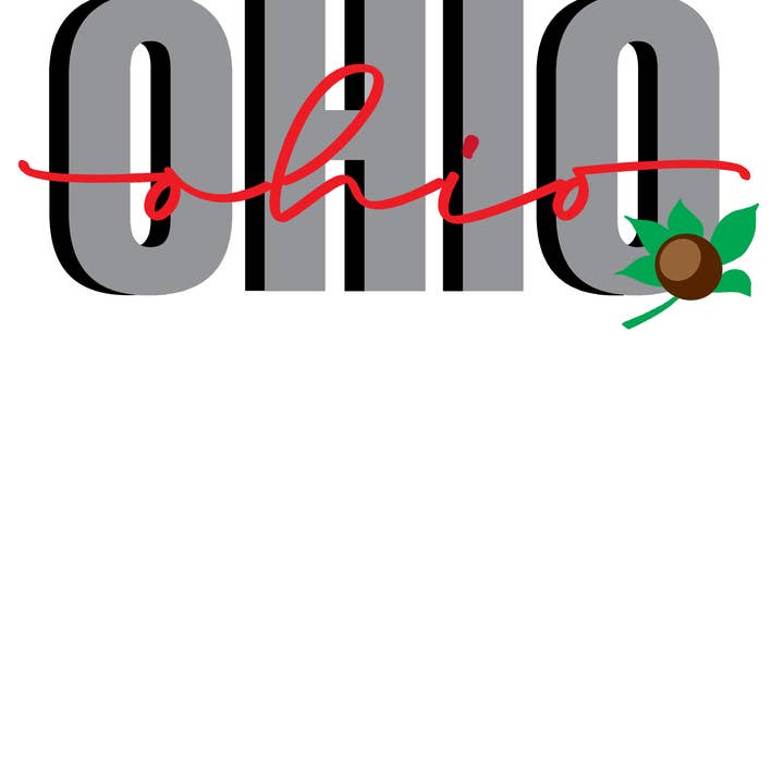 Autocollant Ohio Buckeye Script pour la vente par Mistakes on The Lake