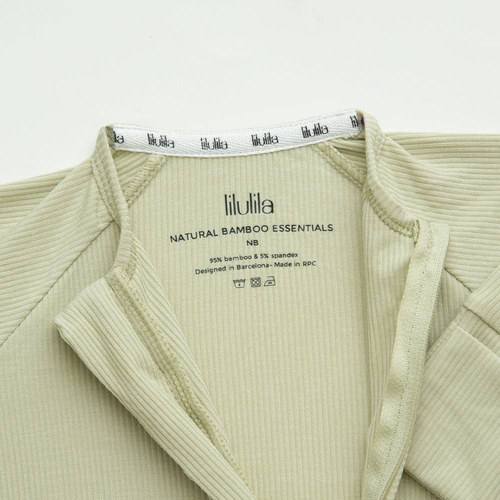 Lilulila - Wholesale Jumpsuit - Baby - Mono con cremallera de bambú acanalado verde oliva4