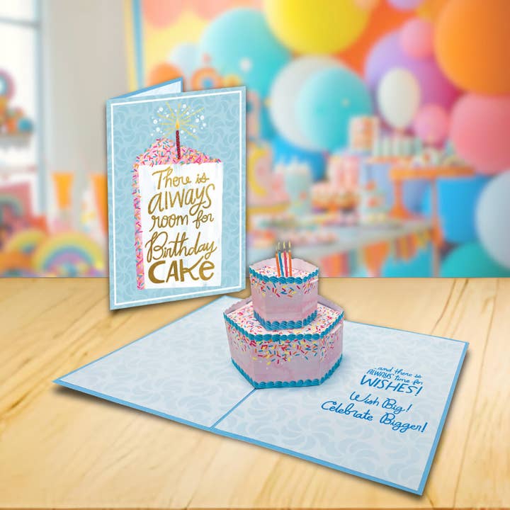 Birthday Cake 3D Card Pop-Up Two-Tier Happy Birthday Design for wholesale by Designer Pop!
