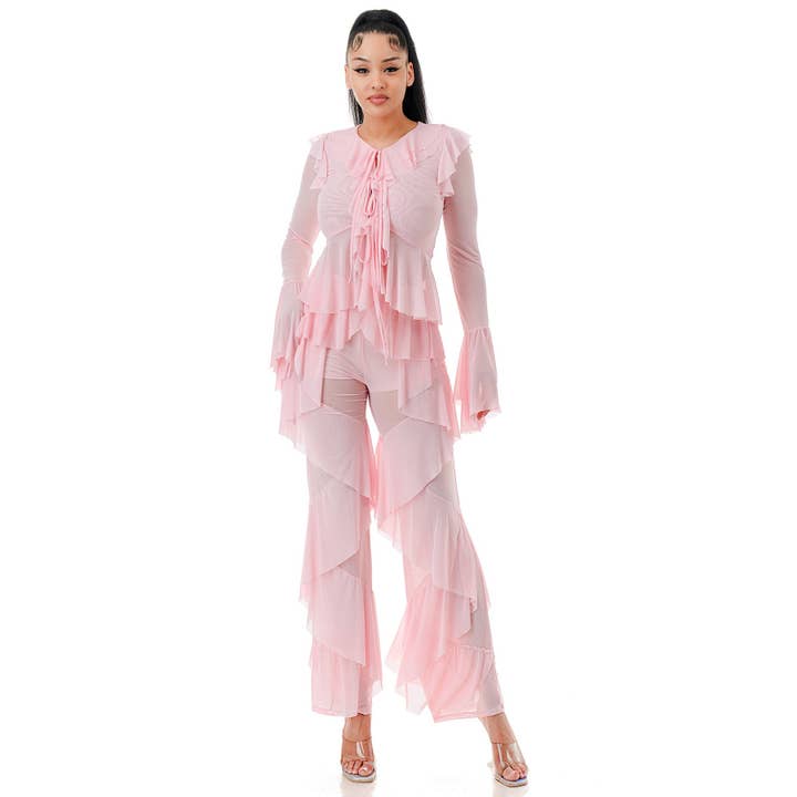 ENSEMBLE À VOLANTS EN TULLE SUPERPOSÉS PLUS pour la vente par Esmeray Clothing