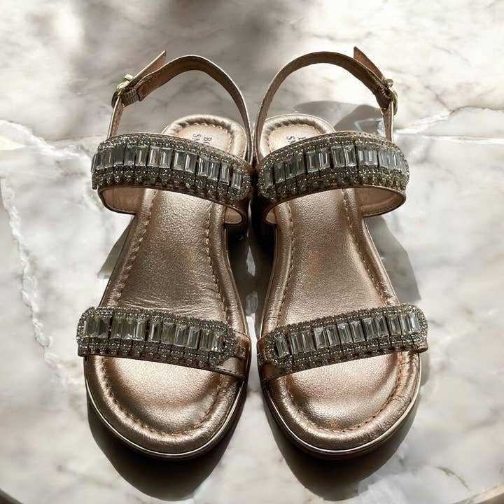 SANDALO BAGUETTE CRYSTAL 525LLC oro 175 per la vendita all'ingrosso da parte di BOTTEGA SMERALDA